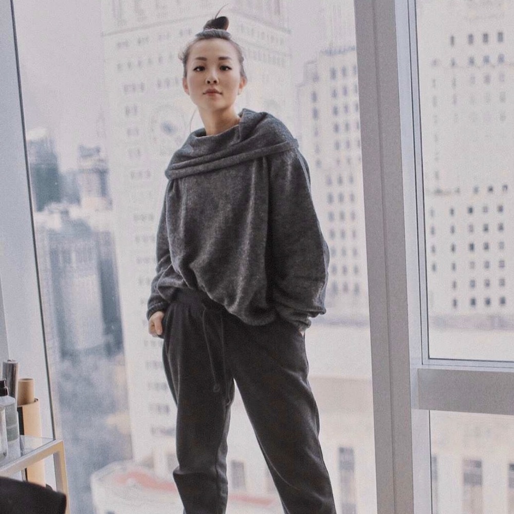 H&M dark grey big collar sweater M